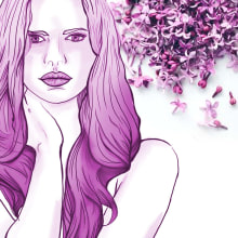 Radiant Orchid. Traditional illustration, Fashion, Vector Illustration, Pencil Drawing, Drawing, Fashion Design, Digital Illustration, Portrait Illustration, and Artistic Drawing project by Carla Schirillo - 09.04.2018