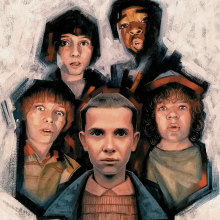 Stranger Things Fanart. Traditional illustration, and Painting project by Alberto Costa Gómez - 09.05.2018