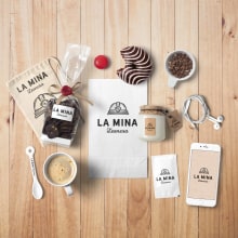 Cafetería La Mina Leonesa. Design gráfico, e Design de logotipo projeto de Lorena Prieto Poncelas - 05.09.2018