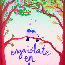 Cartel - Engaiólate en galego. Design de cartaz e Ilustração digital projeto de Antón Miranda Méndez - 24.01.2017