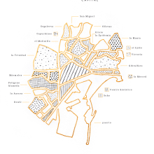 Málaga city. Mapa. Traditional illustration & Infographics project by Ebenezer Sivianes - 09.19.2018