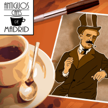 El Ciego Simarro - Antiguos Cafés de Madrid. Un proyecto de Ilustración tradicional, Motion Graphics, Animación, Vídeo, Infografía, Animación 2D y Creatividad de Manuel Chamorro - 20.09.2018