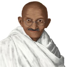 Gandhi. Fine Arts project by Augusto Re - 09.15.2018