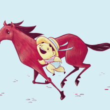 Martina y el caballo. Traditional illustration project by Guillermo Escribano - 09.28.2018