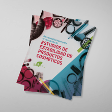 Stability Studies for Cosmetic Products - Guide. Design editorial, e Design gráfico projeto de Cata Losada - 09.07.2018