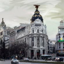 Madrid . Een project van Schilderij y Digitale illustratie van Augusto Re - 06.10.2018