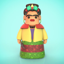 Frida Kahlo. Un proyecto de Escultura, Diseño de juguetes, Ilustración digital y Diseño de personajes 3D de Dídac Soto Valdés - 09.10.2018