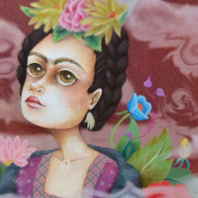 Frida. Ilustração tradicional, Artes plásticas, Ilustração digital e Ilustração de retrato projeto de Diana Valdayo - 04.10.2018