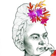 Frida. Un proyecto de Ilustración tradicional, Dibujo a lápiz, Pintura a la acuarela e Ilustración de retrato de Patricia Fuentes Zorita - 14.10.2018