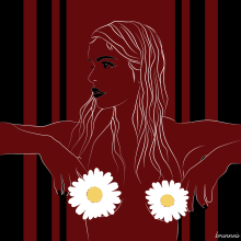 Red daisy I and II. Graphic Design, Vector Illustration, and Creativit project by Laura Brunneis - 10.16.2018