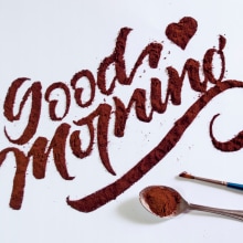 Good Morning - Coffee Texture. Arts, Crafts, Cooking, and Lettering project by Luis Armando Puse Parra - 10.17.2018