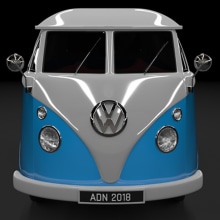 Volkswagen Van. 3D, and 3D Modeling project by Antonio Diaz - 05.23.2018