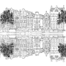 Reflejos de Amsterdam. Traditional illustration, and Digital Illustration project by Kike Lucas Abreu - 10.26.2018
