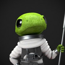 Lagarto astronauta. 3D, 3D Modeling, and 3D Character Design project by Antonio Diaz - 10.29.2018