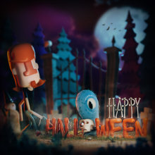 Happy Halloween!. Ilustração tradicional, e Animação 3D projeto de Juan Rueda - 31.10.2018
