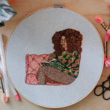 Retrato. Embroider project by Tatiana Castillo Arévalo - 11.02.2018