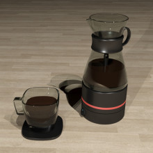 Kahvi, cofee maker -Product design. Design, 3D, Accessor, Design, Industrial Design, Product Design, Set Design, Creativit, and Product Photograph project by Amaya Luzon Franco - 11.04.2018