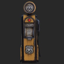 Vintage gas-station pump. 3D, Modelagem 3D, e Videogames projeto de Julia Rangel - 06.11.2018