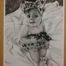 Retrato en carboncillo- bebé. Fine Arts, Drawing, Portrait Drawing, Realistic Drawing, and Artistic Drawing project by Ana María Gaviria Poveda - 11.06.2018