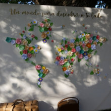 Photocall flores de papel. Artesanato, Artes plásticas, e Papercraft projeto de Natalia García Yáñez - 06.10.2018
