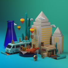 ALBUQUERQUE SERIAL CITY Ein Projekt aus dem Bereich 3D, Kunstleitung, Grafikdesign, Kreativität und 3-D-Modellierung von Alvaro Aspe Gonzalez - 06.11.2018