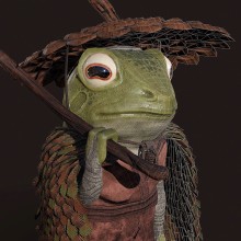 Samurai Frog Ein Projekt aus dem Bereich 3-D-Modellierung, Videospiele und Design von 3-D-Figuren von Jorge Eduardo Rangel Gómez - 01.10.2018