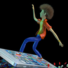 Social Surfer Ein Projekt aus dem Bereich 3D, Verlagsdesign, Digitale Illustration und Design von 3-D-Figuren von Edward Abreu - 07.11.2018