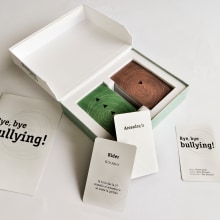 "Bye, bye bullying!"  Juego de cartas contra el acoso escolar. Educação, Design de jogos, e Design gráfico projeto de Anna Mingarro Mezquita - 16.05.2018