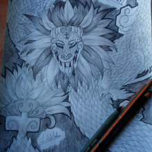 Quetzalcoatl. Un proyecto de Ilustración tradicional y Dibujo a lápiz de Lesli Ranma - 09.11.2018