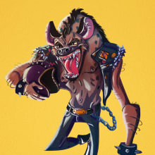 Zakk la hiena (Diseño de personaje). Un proyecto de Ilustración, Diseño de personajes, Cómic y Concept Art de Felipe Vasconcelos - 16.05.2018