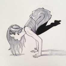 Poses de yoga. Ilustração tradicional, e Desenho projeto de Alexis GS - 14.11.2018