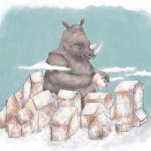 Rinoceronte Recortante. Traditional illustration project by Veruska Maceiras - 11.14.2018