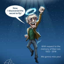 Hasta siempre Stan Lee. Traditional illustration, Comic, and Drawing project by Martin Mariano Hernandez Tena - 11.12.2018