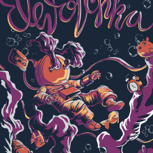 Devotchka - Music Poster. Un progetto di Illustrazione digitale di Geovanii Kuznetsov - 27.10.2018