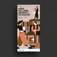 Feria del libro antiguo. Traditional illustration, Graphic Design, and Vector Illustration project by Bee Comunicación - 11.21.2018