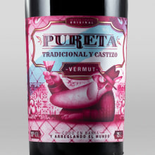 Vermut Pureta. Traditional illustration, Graphic Design, and Packaging project by Dumaker Martín Navas - 11.22.2018