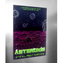 Asteroids Poster Tribute. Un proyecto de 3D, Diseño gráfico, Tipografía, Lettering, Retoque fotográfico, Ilustración vectorial, Creatividad, Diseño de carteles, Modelado 3D y Videojuegos de Entebras - 23.11.2018