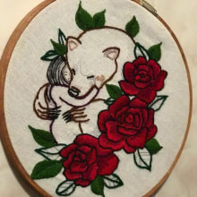 Pequeñita & Oso. Embroider, and Sewing project by Ana Laura Sarabia - 11.26.2018