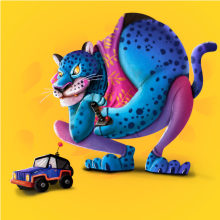 Jori, the last blue jaguar. Un proyecto de Diseño de personajes, Cómic, Animación 2D, Dibujo e Ilustración digital de Felipe Vasconcelos - 27.11.2018