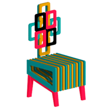 Diseño de mobiliario. Silla utilitaria "Sequence". Un proyecto de 3D, Diseño, creación de muebles					, Arquitectura interior y Diseño de interiores de Carolina Apolaya Csirke - 06.12.2018