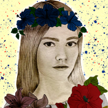 Retrato "Mujer de Primavera". Un proyecto de Retoque fotográfico, Dibujo a lápiz, Dibujo, Ilustración de retrato, Dibujo de Retrato y Dibujo artístico de Carolina Apolaya Csirke - 06.12.2018