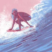 Surfer bitono. Un proyecto de Ilustración tradicional e Ilustración digital de KIKE J. DÍAZ - 07.12.2018