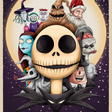 The Nightmare Before Christmas - Fanart. Ilustração digital projeto de Giovany Ramirez - 11.01.2018