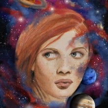 la belleza de los astros: Retrato ilustrado en acuarela. Un proyecto de Bellas Artes e Ilustración de retrato de victor Rodriguez Medina - 16.12.2018