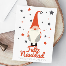 Postal de Navidad Elfo. Design e Ilustração tradicional projeto de Beatriz Camargo - 18.12.2018