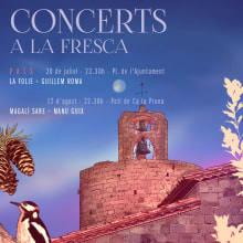 CONCERTS A LA FRESCA 18. Traditional illustration, Art Direction, Graphic Design, Poster Design, and Digital Illustration project by Ferran Sirvent Diestre - 12.19.2018