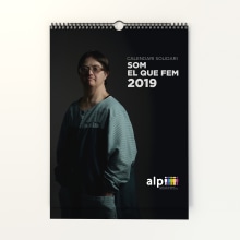 Calendario Solidario Asociación Alpi. Direção de arte, Gestão de design, e Design gráfico projeto de Emili Biel - 19.12.2018