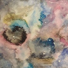 Fondo Galaxia. Proyecto del curso: Técnicas modernas de acuarela. Watercolor Painting project by Diana - 12.21.2018