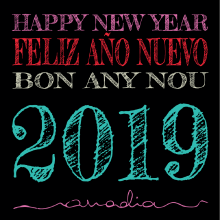 FELIZ AÑO 2019. Art Direction, Br, ing, Identit, Editorial Design, Fine Arts, Graphic Design, T, pograph, Calligraph, Naming, Creativit, Poster Design, and Logo Design project by Anadia Mil - 12.31.2018