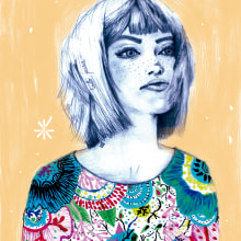 Mi Proyecto del curso: Retrato con lápiz, técnicas de color y Photoshop. Un proyecto de Ilustración tradicional, Ilustración digital e Ilustración de retrato de Lidia Cantos - 03.01.2019